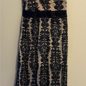Speechless very dark blue and Cream Lace Maxi Dress
